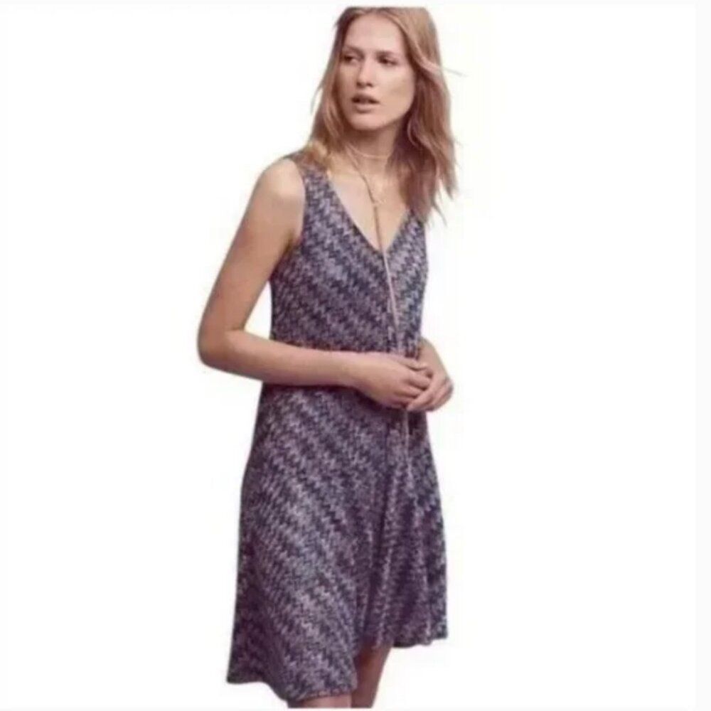Anthropologie Maeve Westwater Chevron Pattern High Low Knit Flapper Dress Small